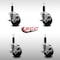 Service Caster 3.5'' SS Phenolic Swivel 1'' Expanding Stem Caster Set with Brake, 4PK SCC-SSEX20S3514-PHS-TLB-1-4 - alternate 4